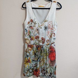 Alice + Olivia Floral Sleeveless Mini Silk Blend Dress Small